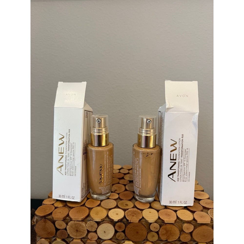 2 Avon Anew Age-Transforming Liquid Foundation lotion PURE BEIGE -‎ EXPIRED